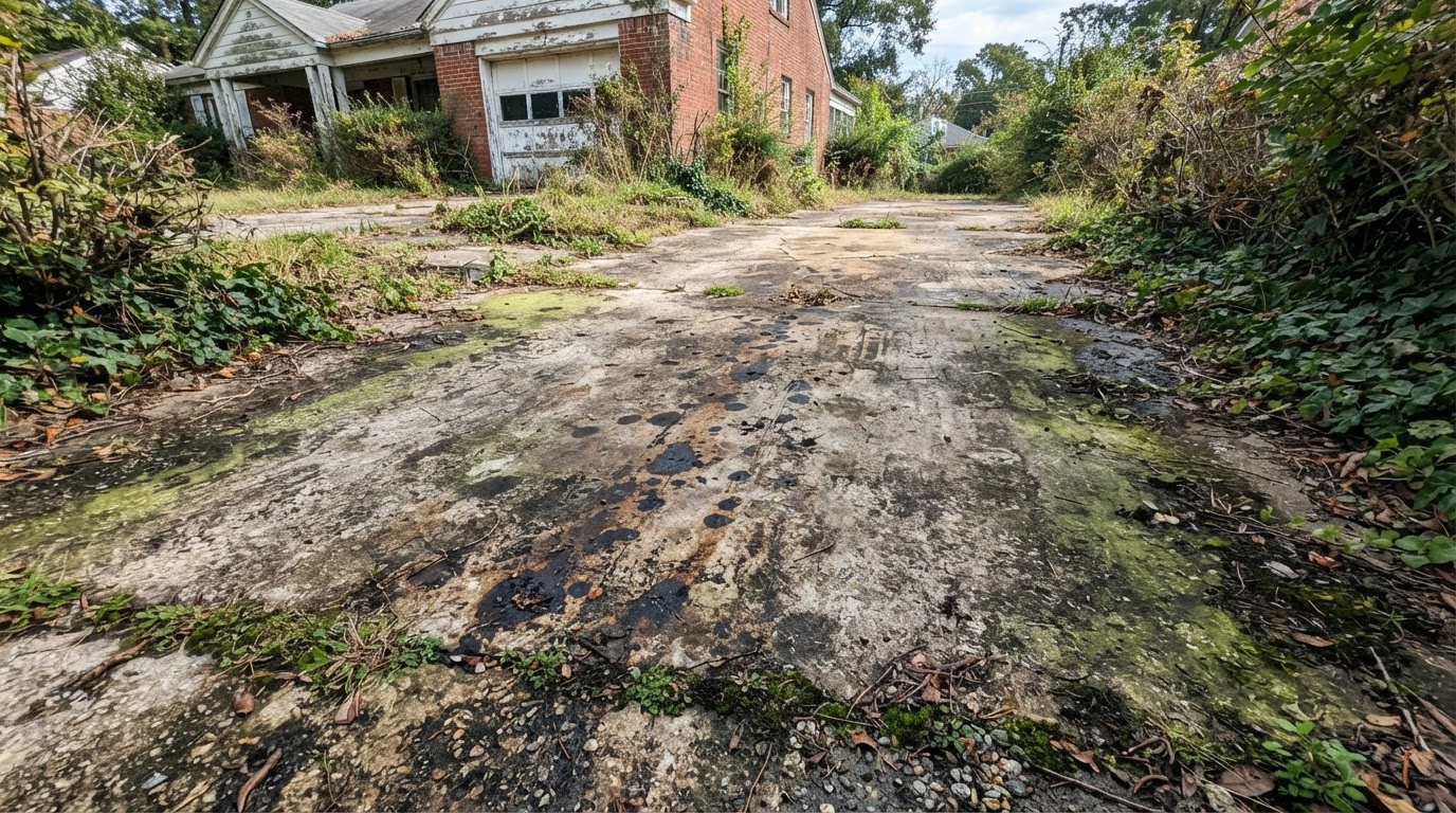 Driveway Pressure Washing — before (service example)