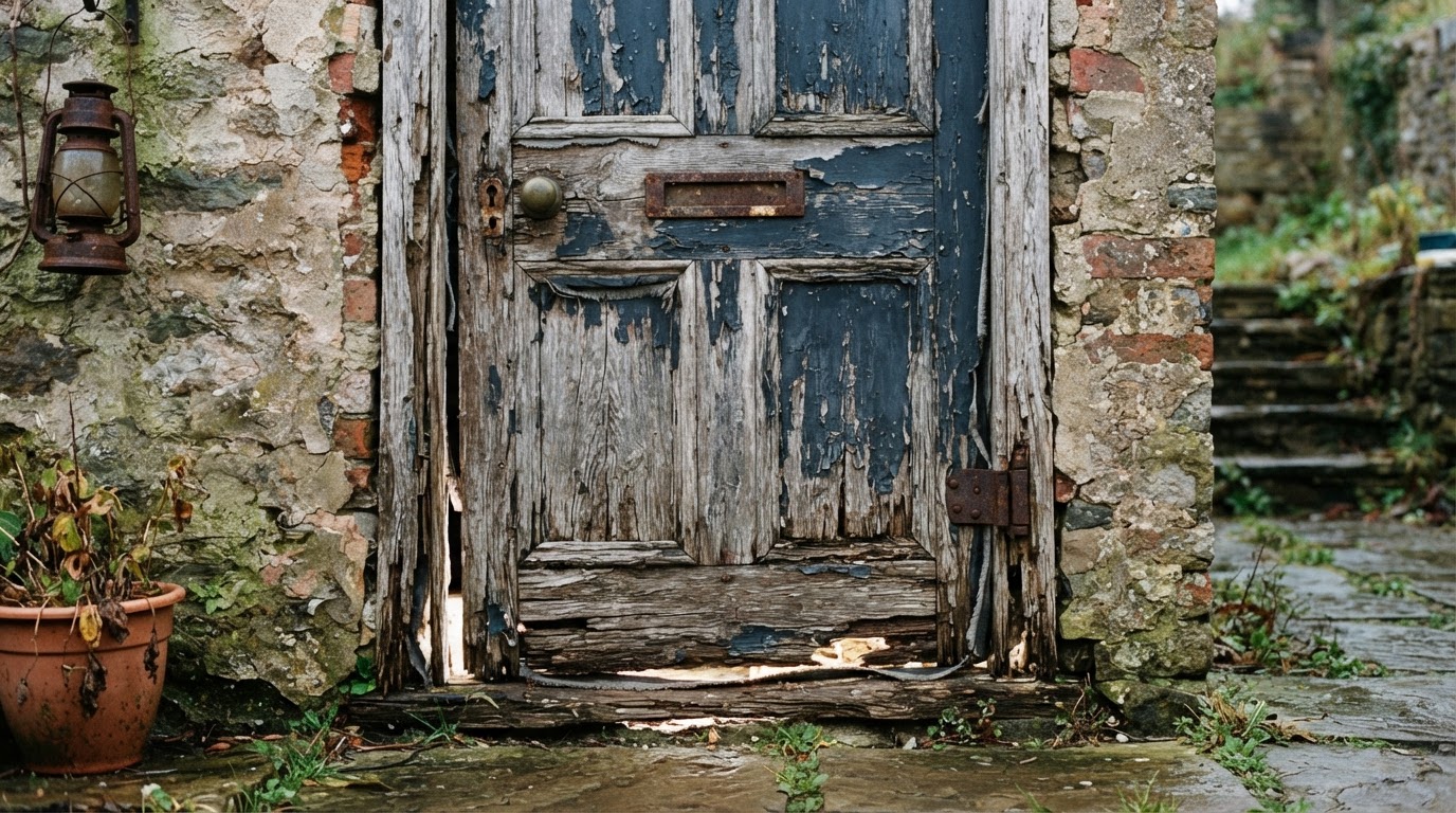 Front Door Refinish & Weatherproofing — before (service example)
