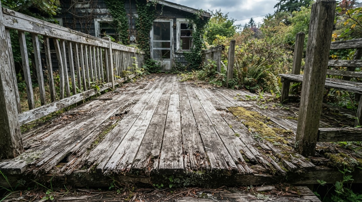 Deck Board Replacement & Refinish — before (service example)
