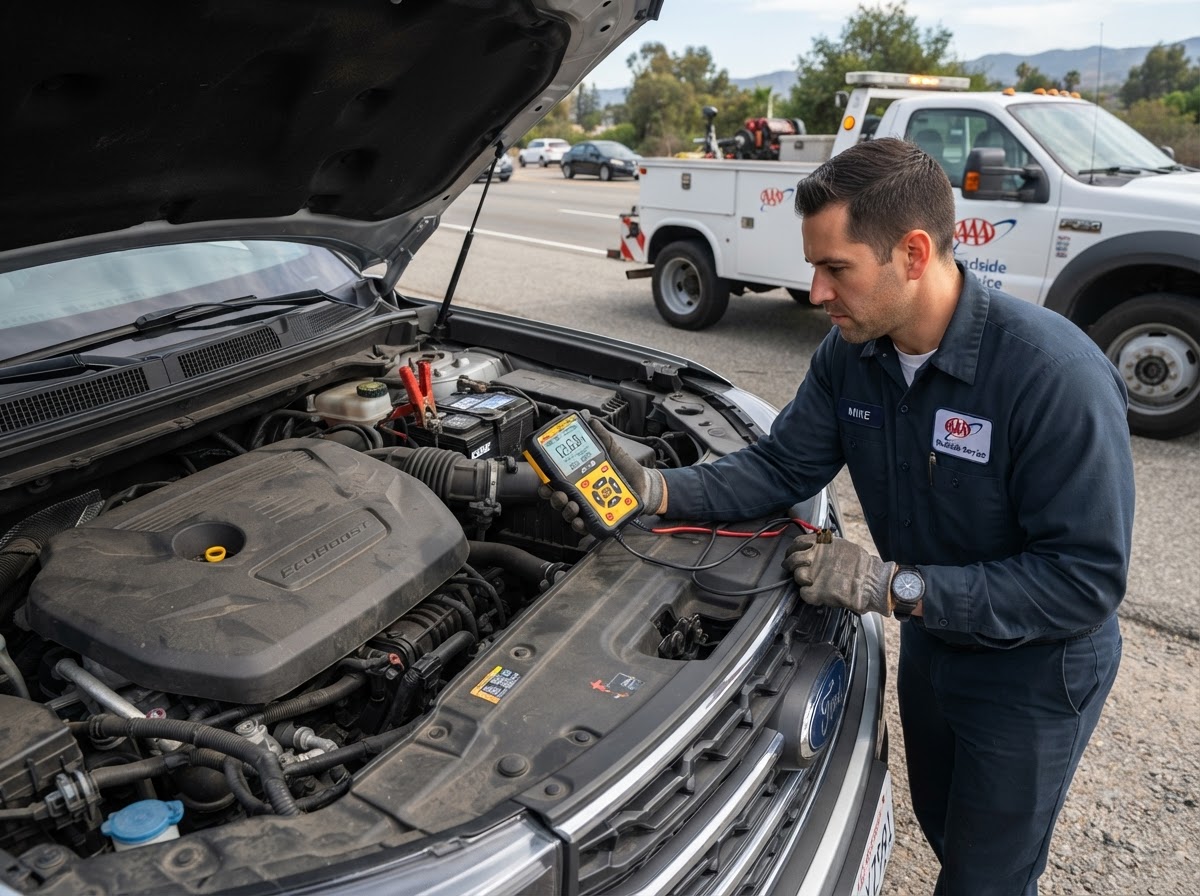 BATTERY TEST & JUMPSTART by Big J Mobile Tyres Service Harkness
