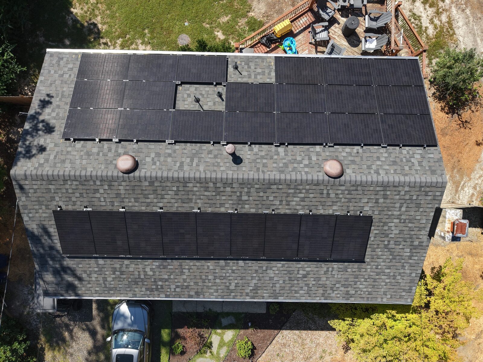 Actual Marlton NJ home with completed solar install, new roof, and 8 trees cleared — click to enlarge