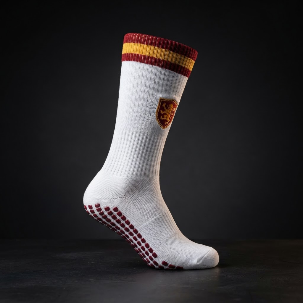 Crimson Athletic FC custom grip sock mockup