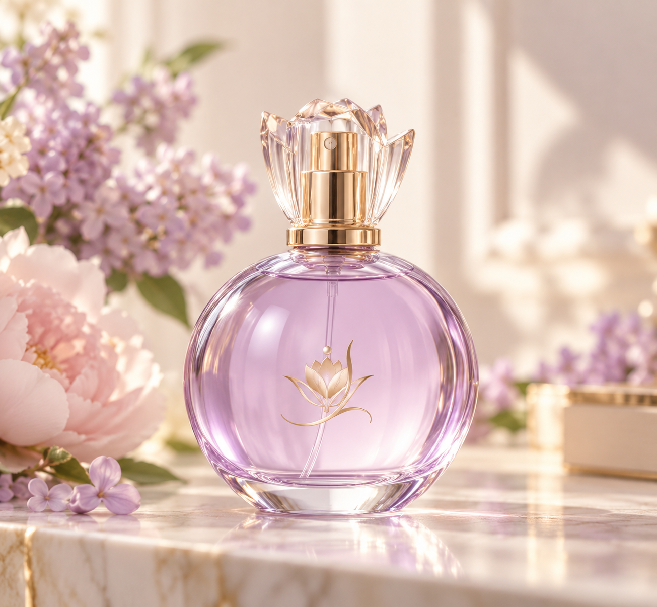 Botanical still life of the fragrance notes