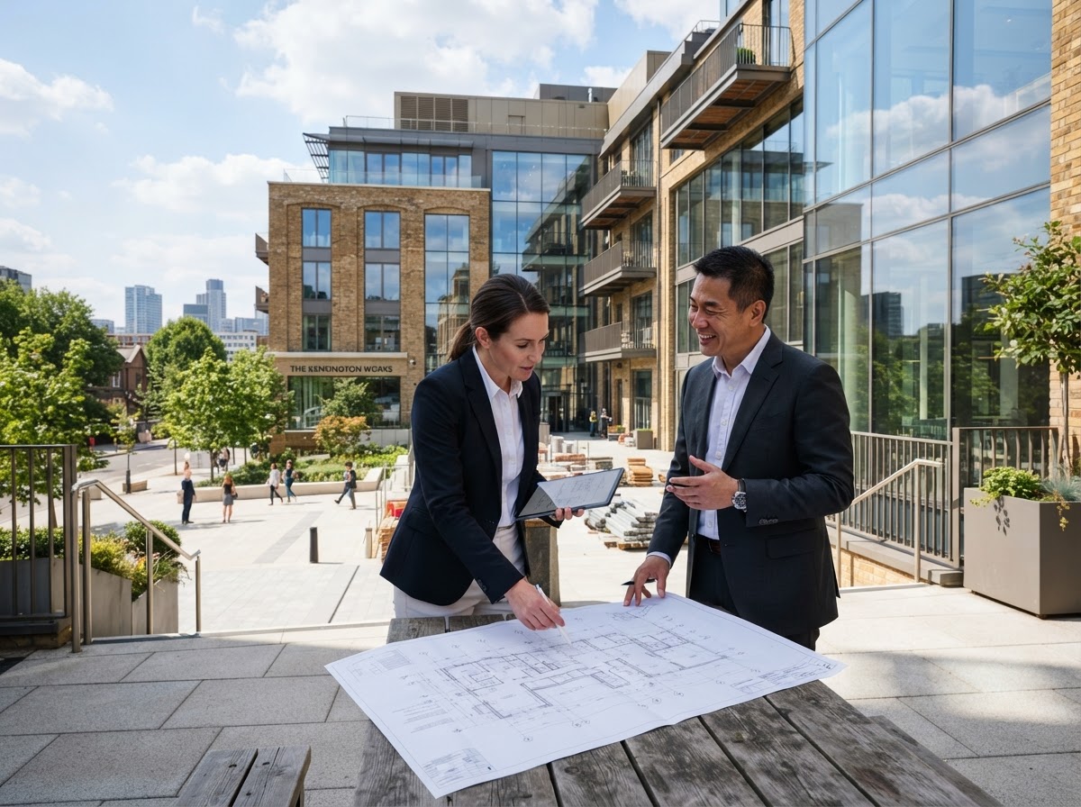 Property developer Fred Swan analyzing commercial real estate renovation plans