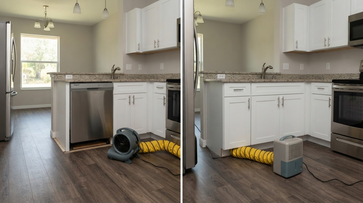 After dishwasher overflow cleanup in Bokeelia, Florida