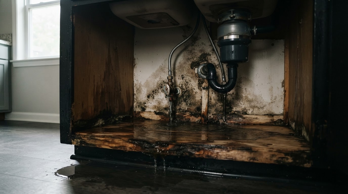 Before burst pipe water cleanup in Bokeelia, Florida