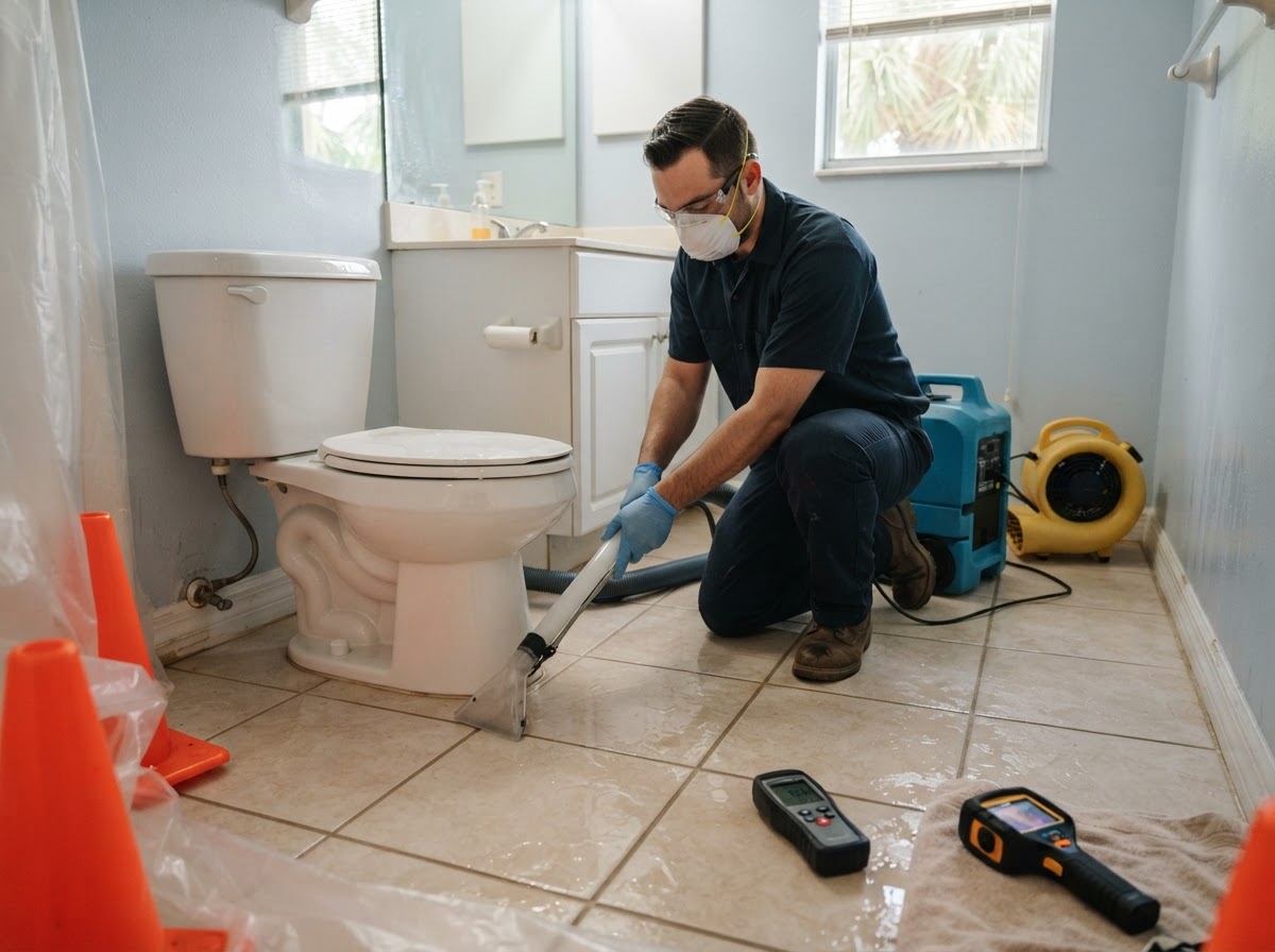 Toilet overflow cleanup near Cape Coral