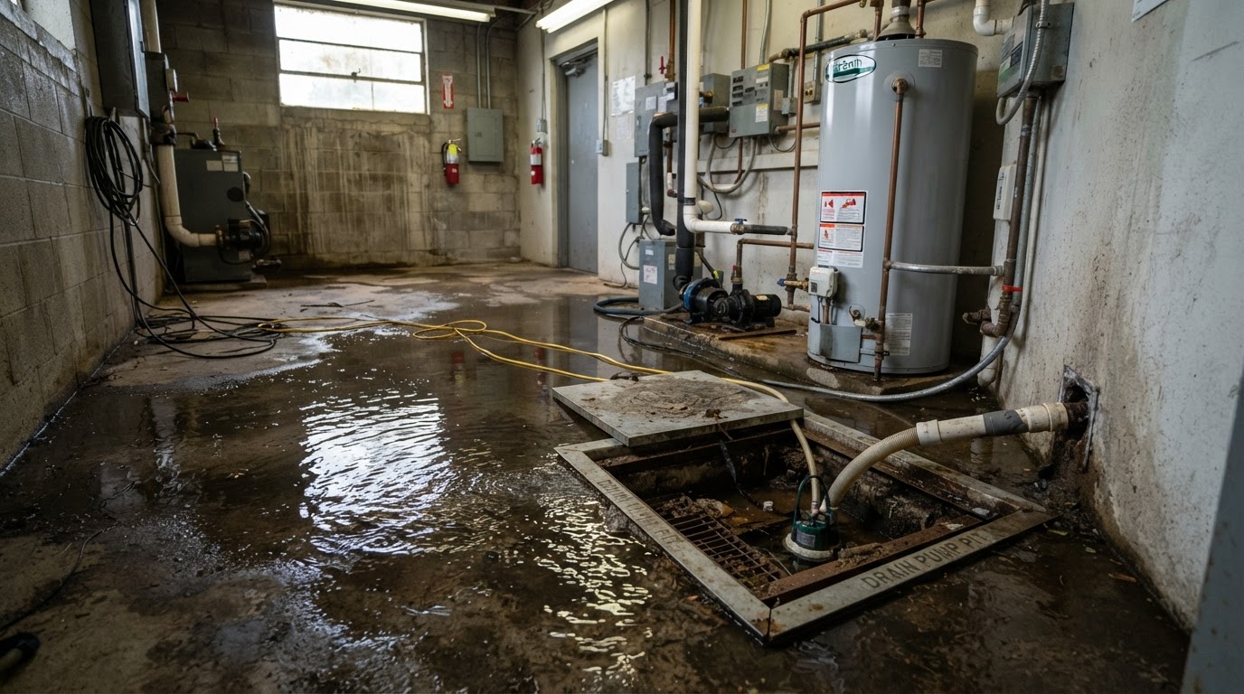 Before standing water cleanup near Bokeelia, Florida