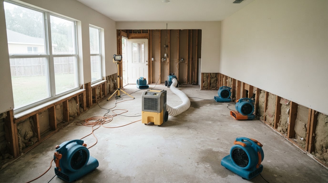 After flood damage cleanup in Bokeelia, Florida