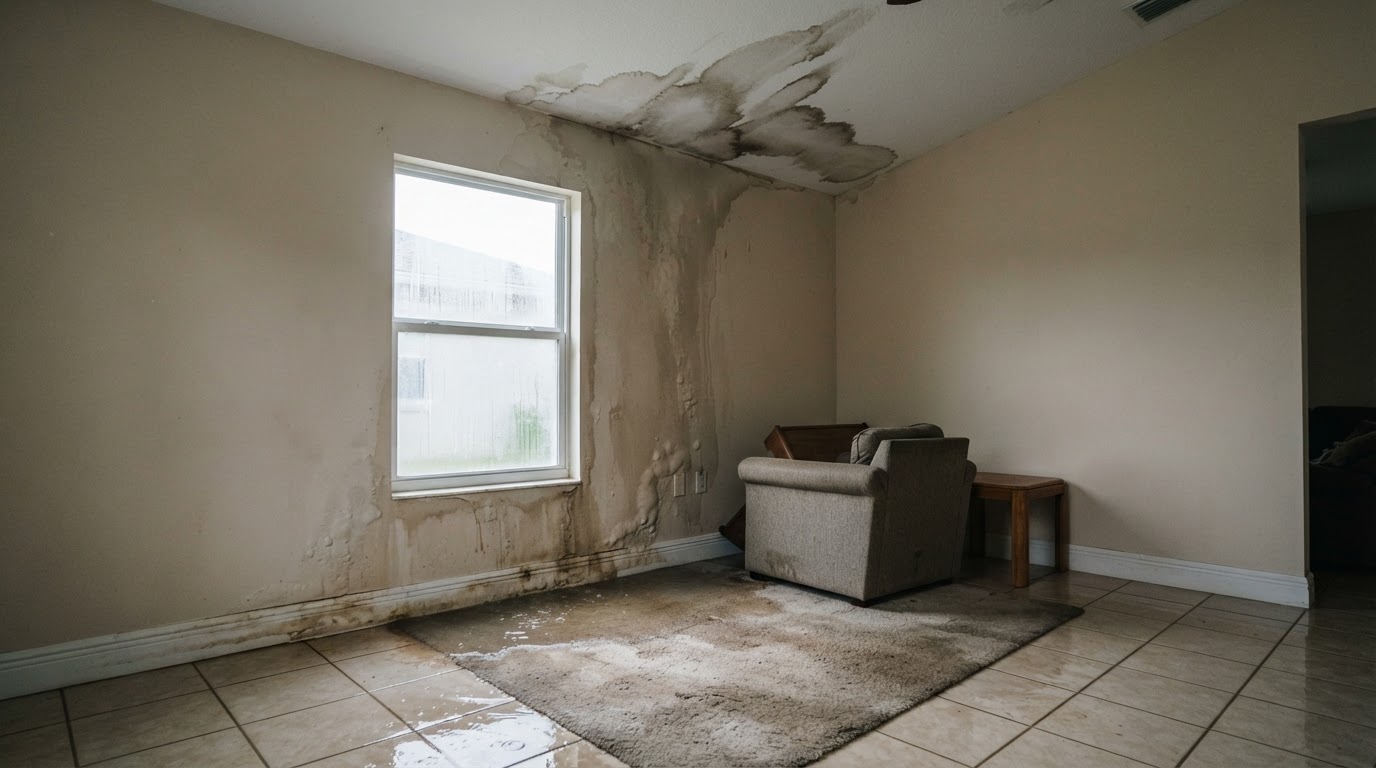 Before storm water damage restoration near Bokeelia, Florida