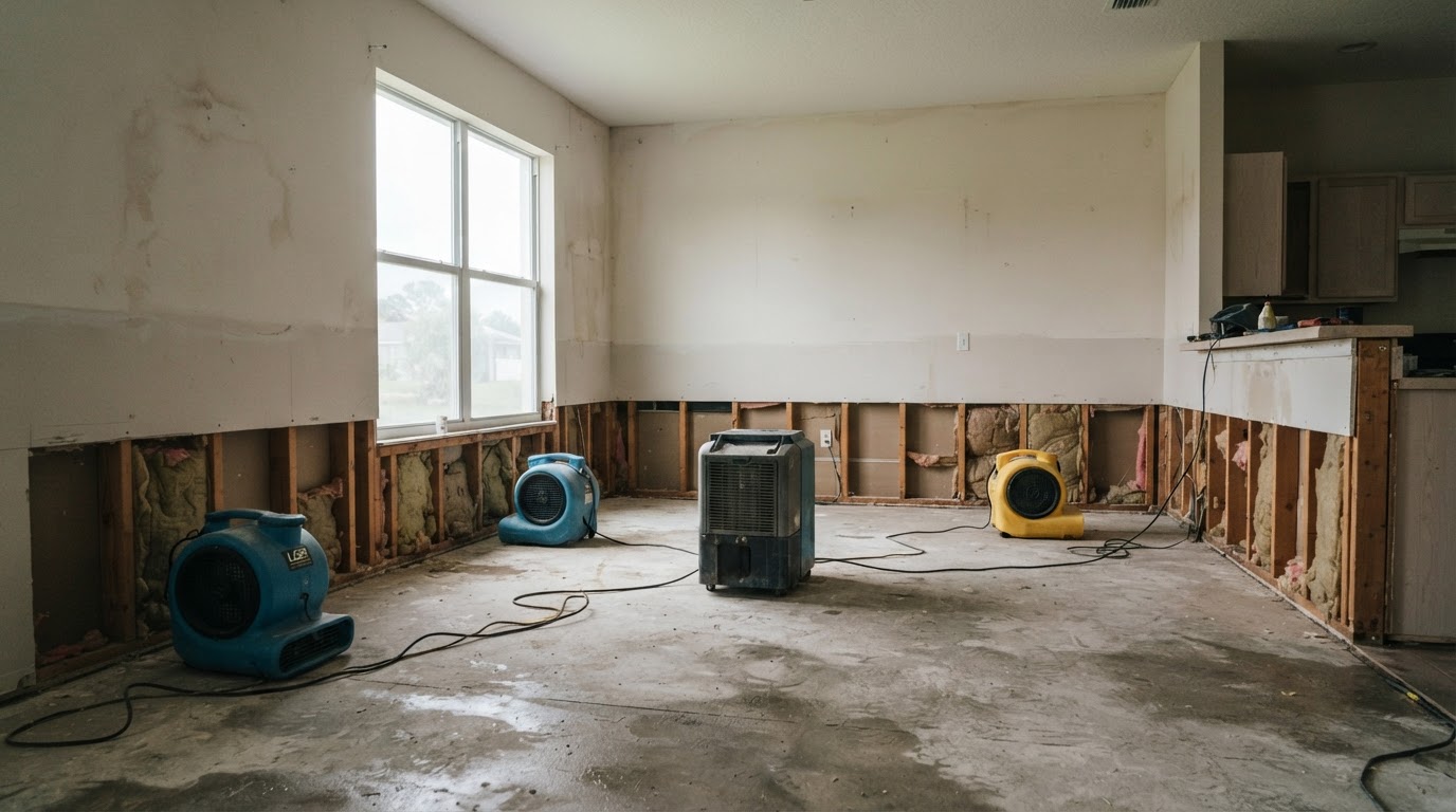 After storm water damage restoration near Bokeelia, Florida