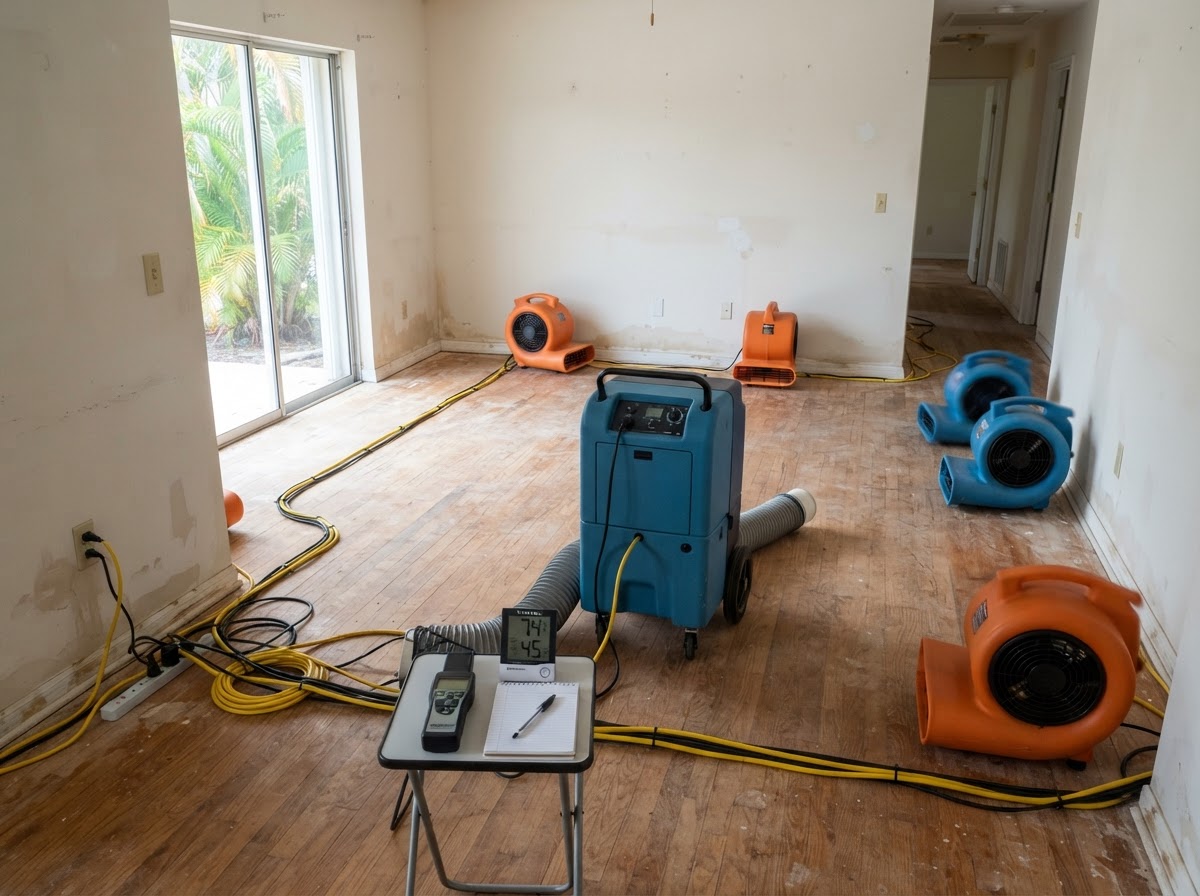 Structural drying and dehumidification in Cape Coral