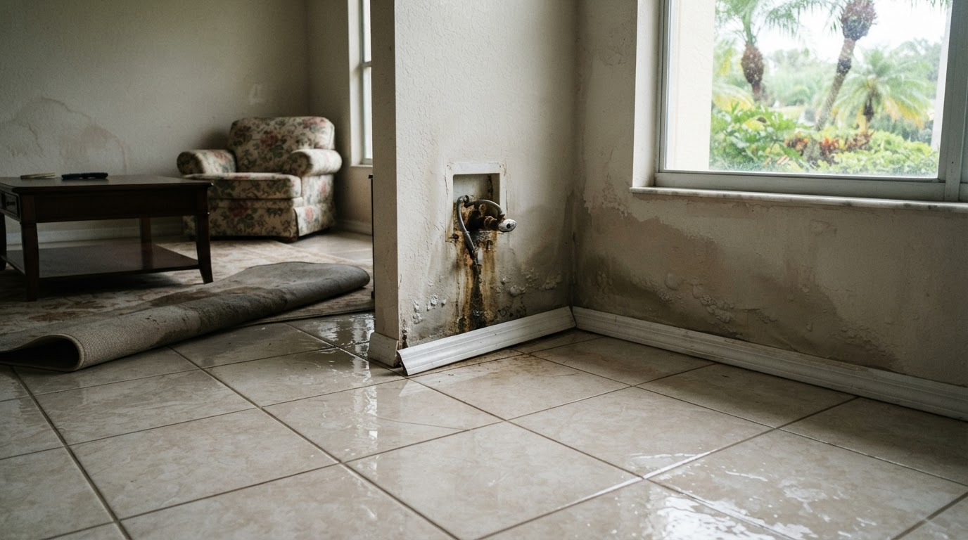 Before water damage restoration in Bokeelia, Florida