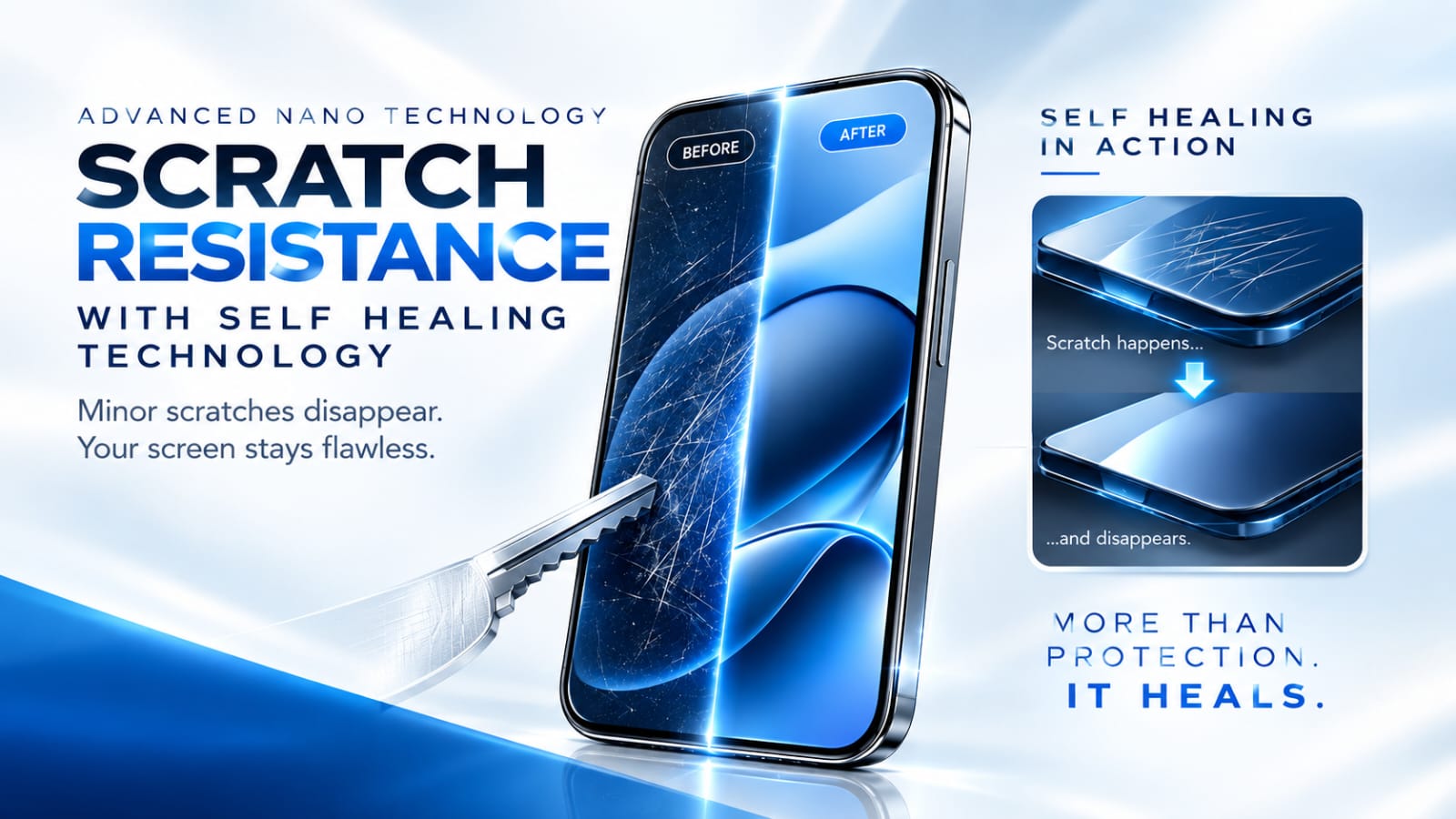 SCREEN X PROTECTION Scratch Resistance with Self Healing Technology