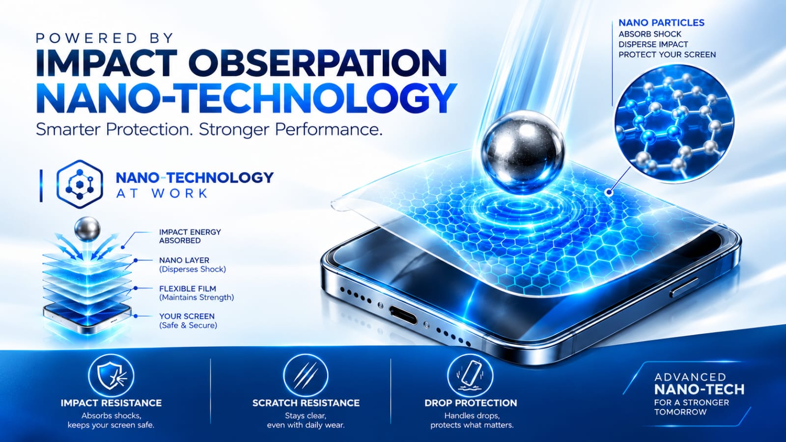 SCREEN X PROTECTION Impact Absorption Nano-Technology