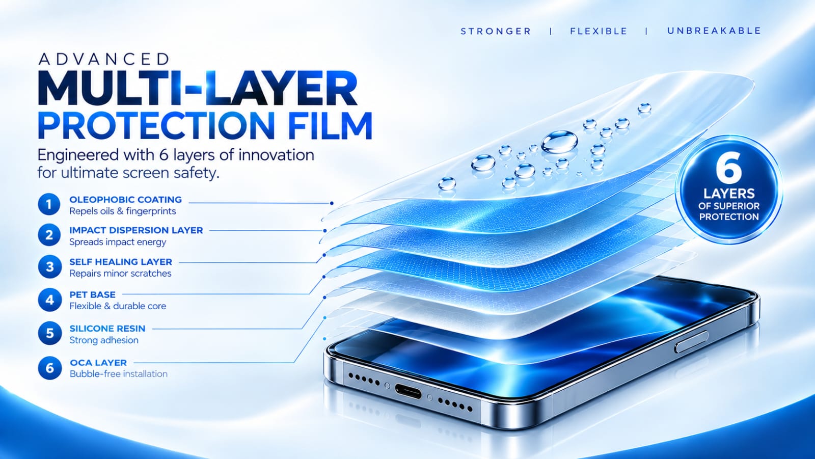 SCREEN X PROTECTION Advanced Multi-Layer Protection Film - 6 Layers of Innovation