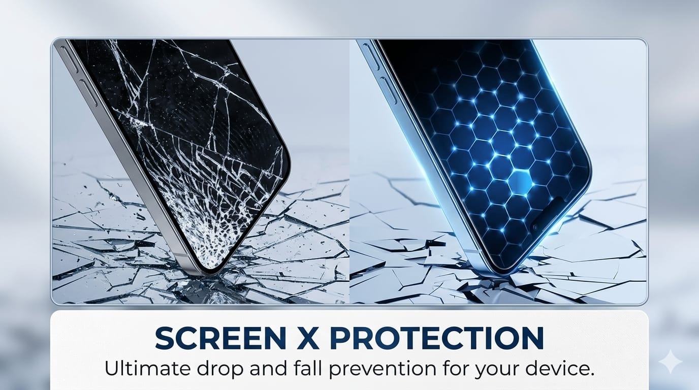 SCREEN X PROTECTION Ultimate drop and fall prevention for your device