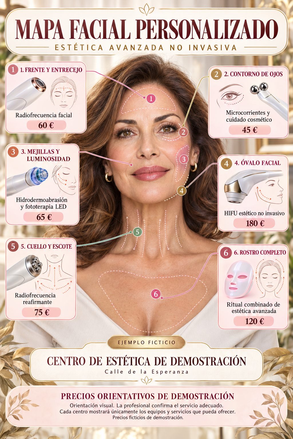Ejemplo de Mapa Facial Personalizado en estética avanzada no invasiva