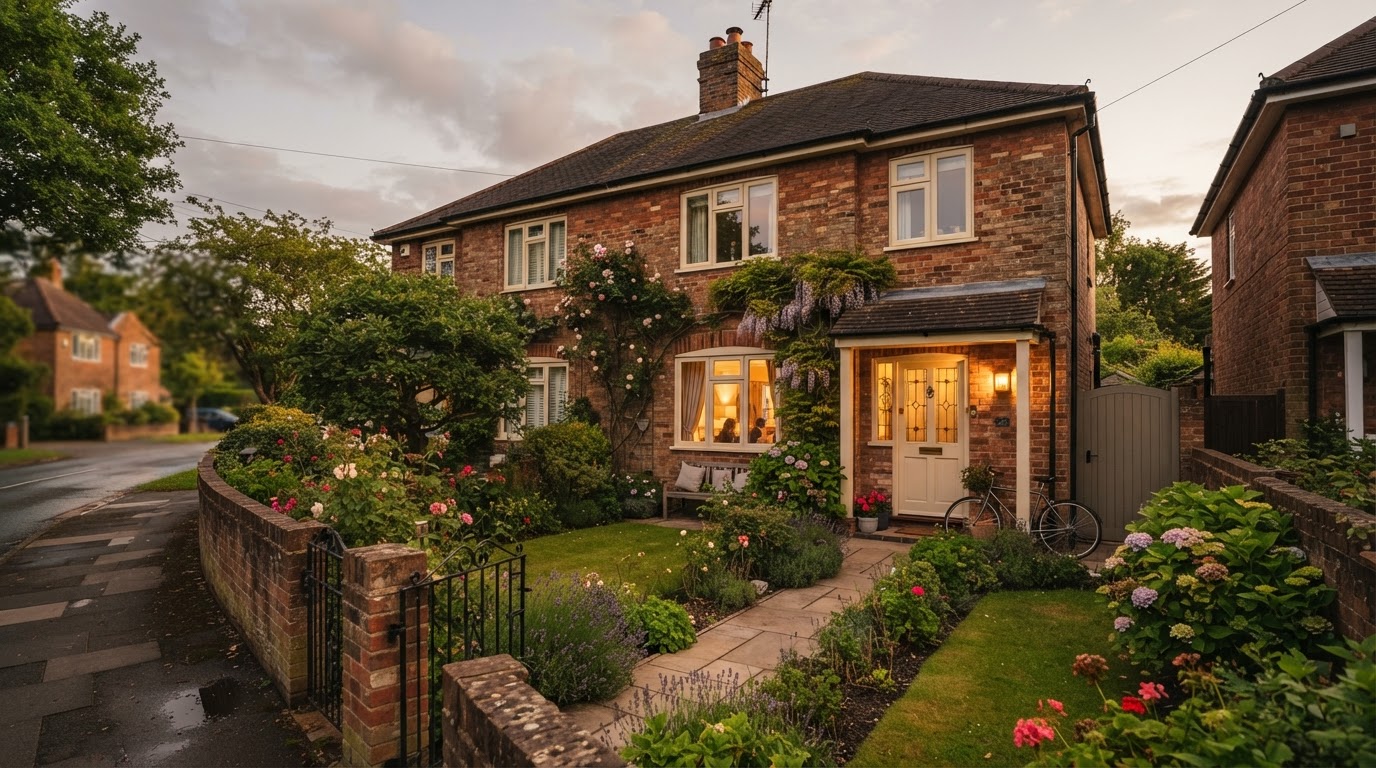 Cosy family home in warm evening light, protected by a property trust