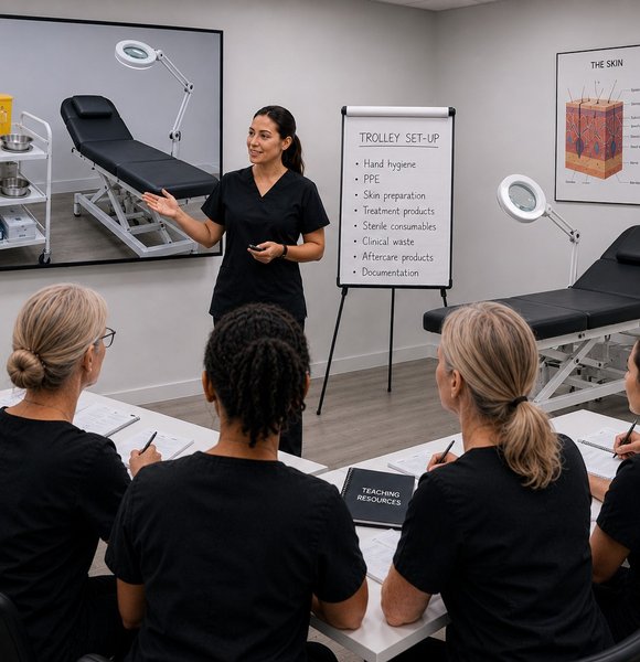 EMD Beauty classroom teaching session