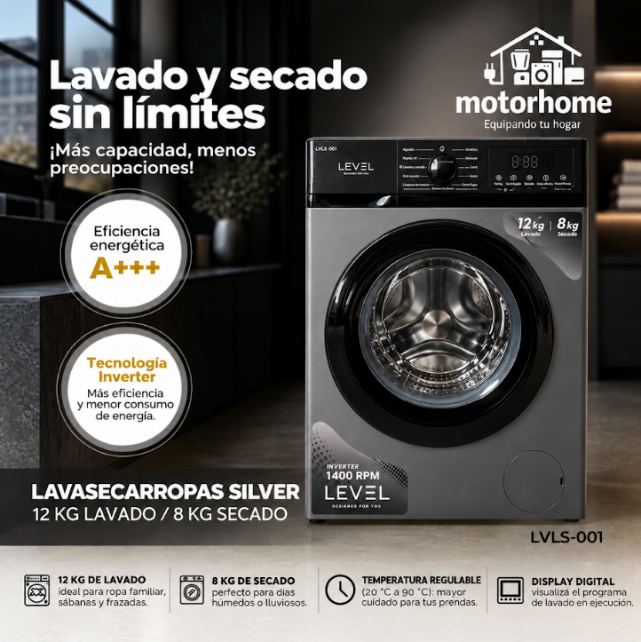 Lavasecarropas Silver 12 KG / 8 KG
