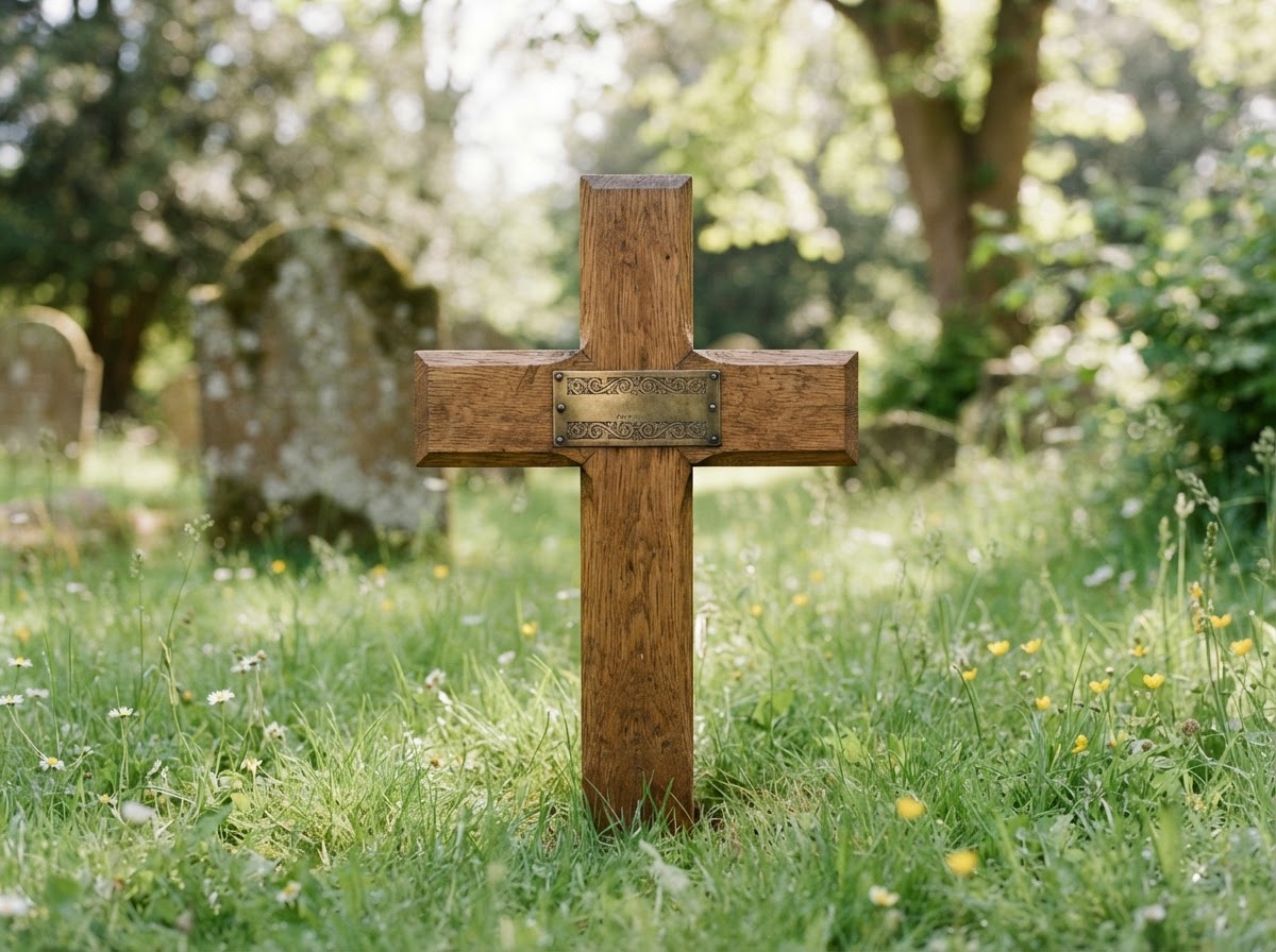 Temporary Solid Oak Grave Markers