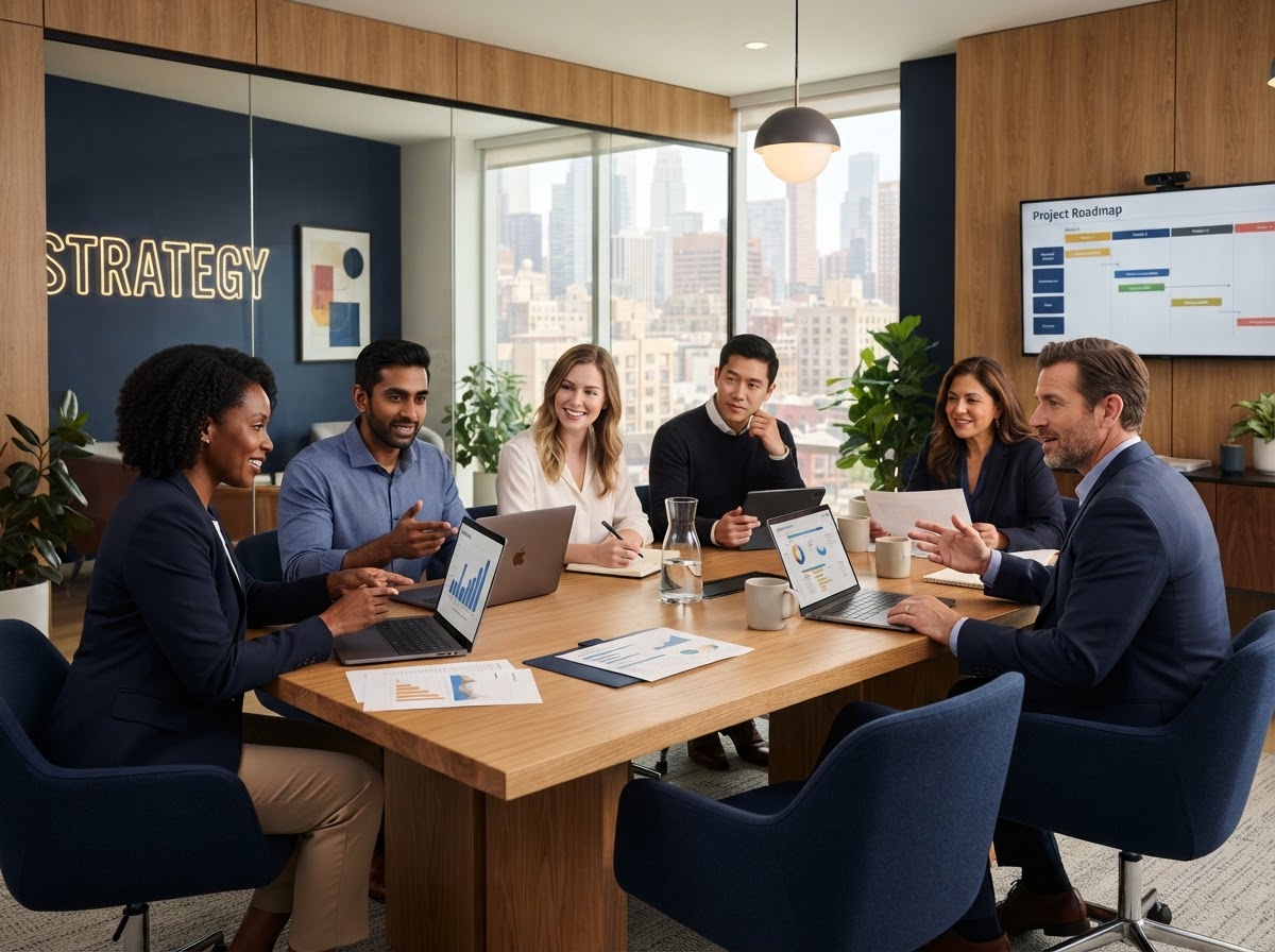 Nabutok Inc consulting team collaborating in a modern office