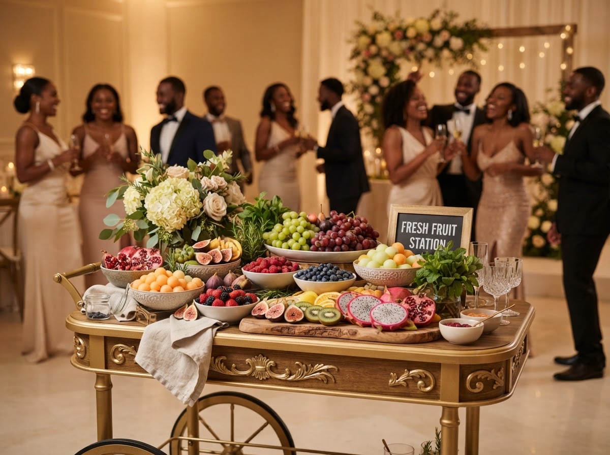 Soft Fruits — Fresh fruit cart — a beautifully arranged seasonal display.