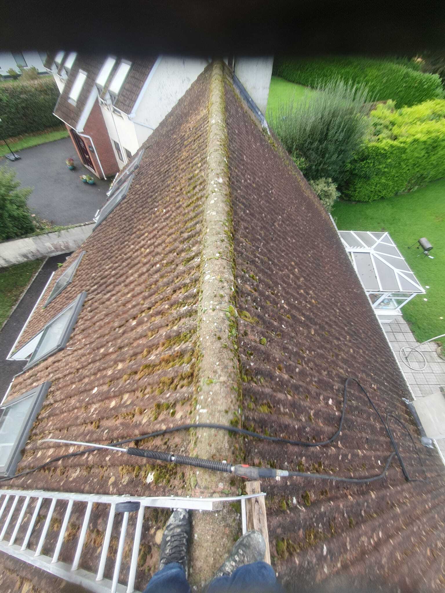 All Clear Roof Cleaning in progress on Irish residential home