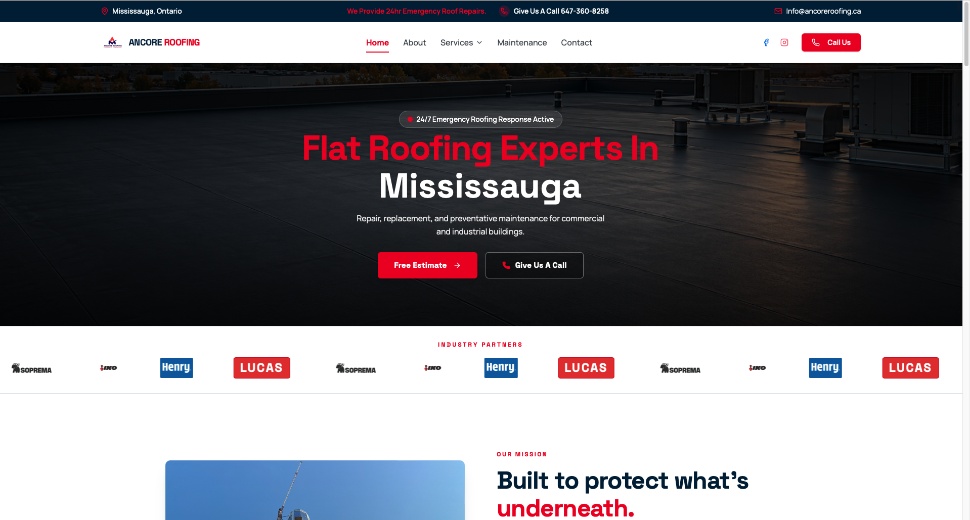 Ancore Roofing Website
