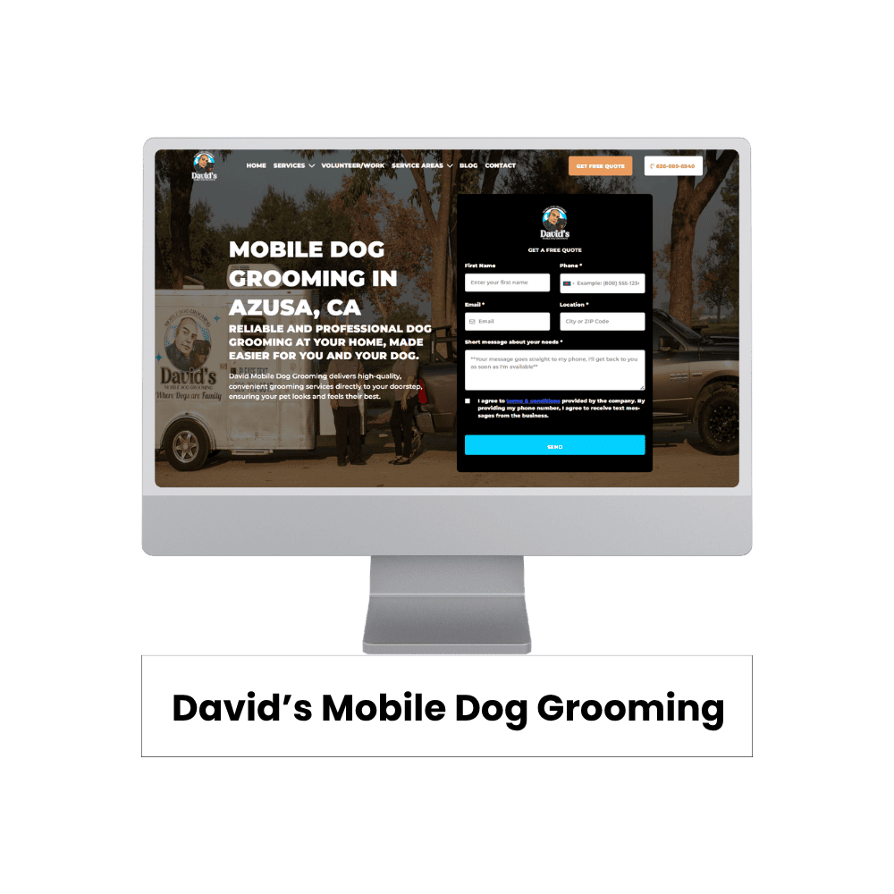 David's Mobile Dog Grooming Website Mockup