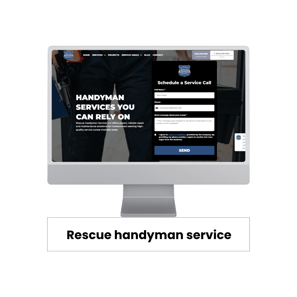 Rescue Handyman Service Website Mockup
