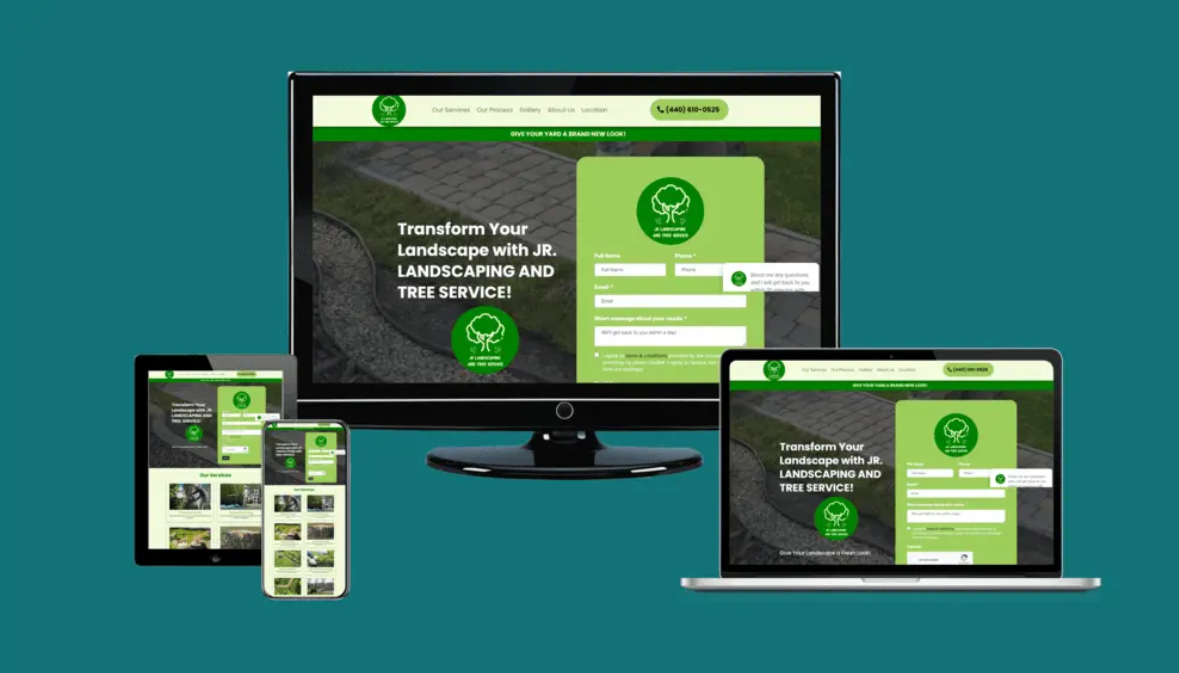 JR Landscaping & Tree Service Website Mockup