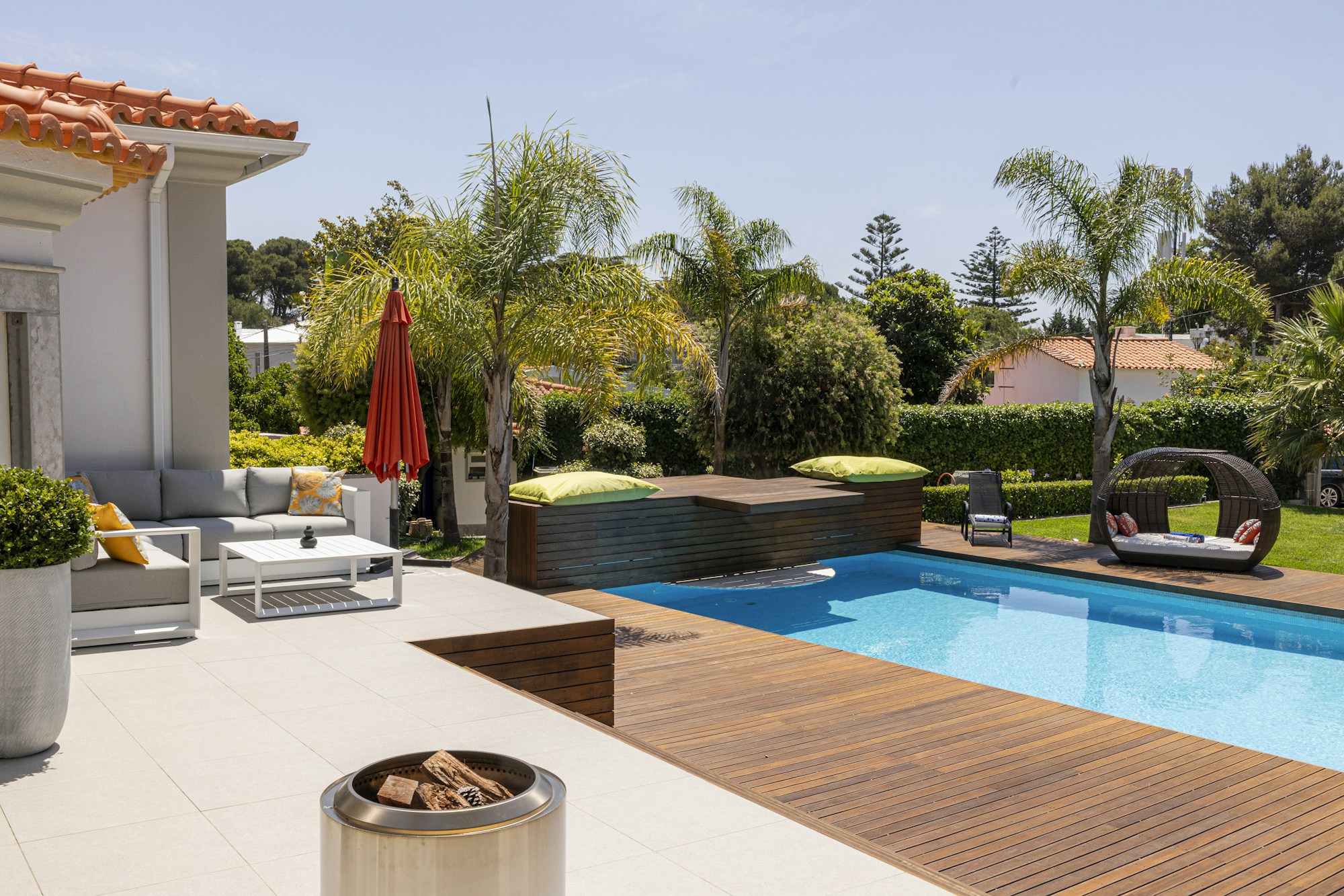 Finished residential swimming pool