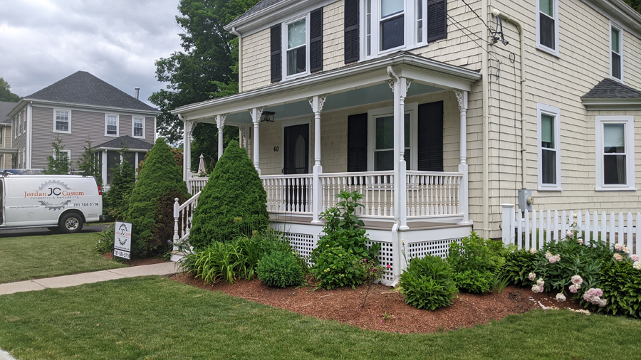 Walpole porch custom renovation and railings