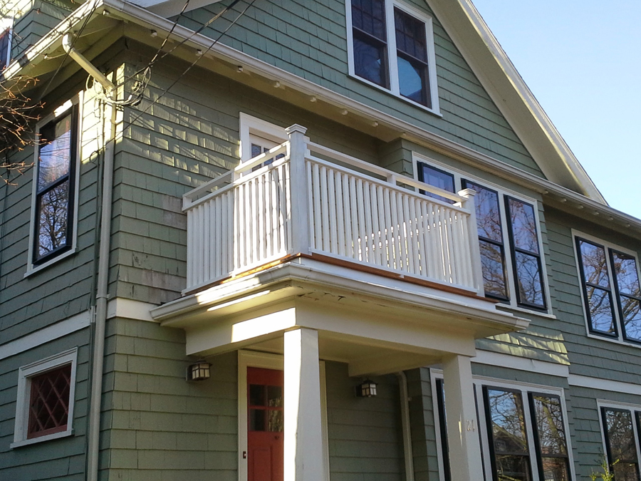 Arlington porch custom woodwork and stairs