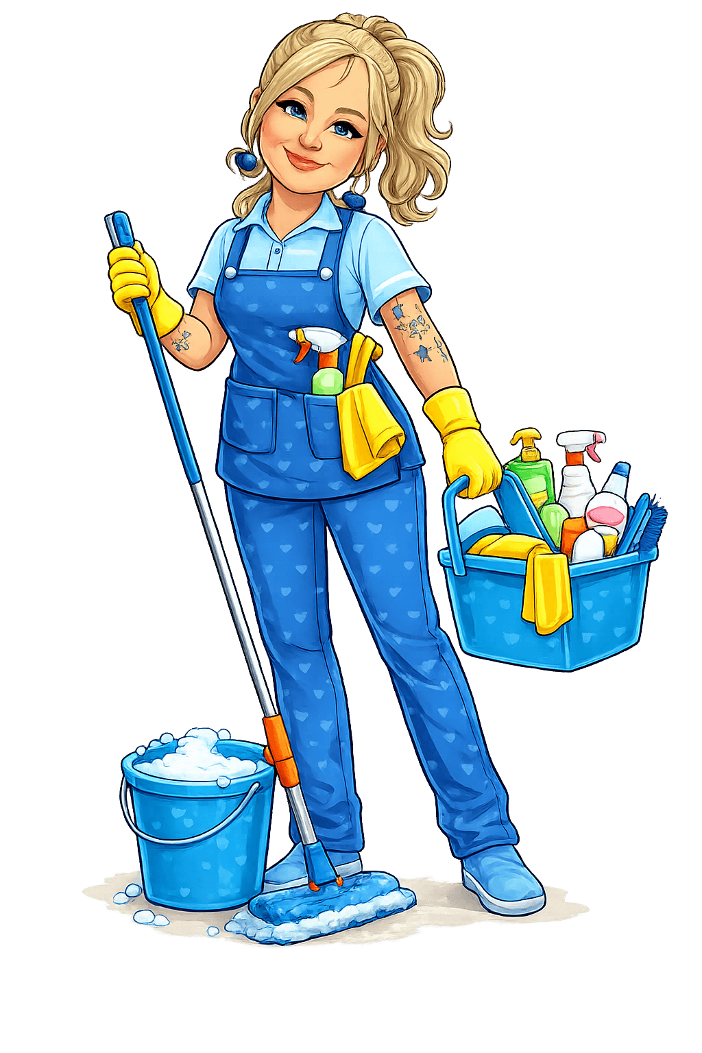 Wendy's Sparkle Squad cleaning mascot