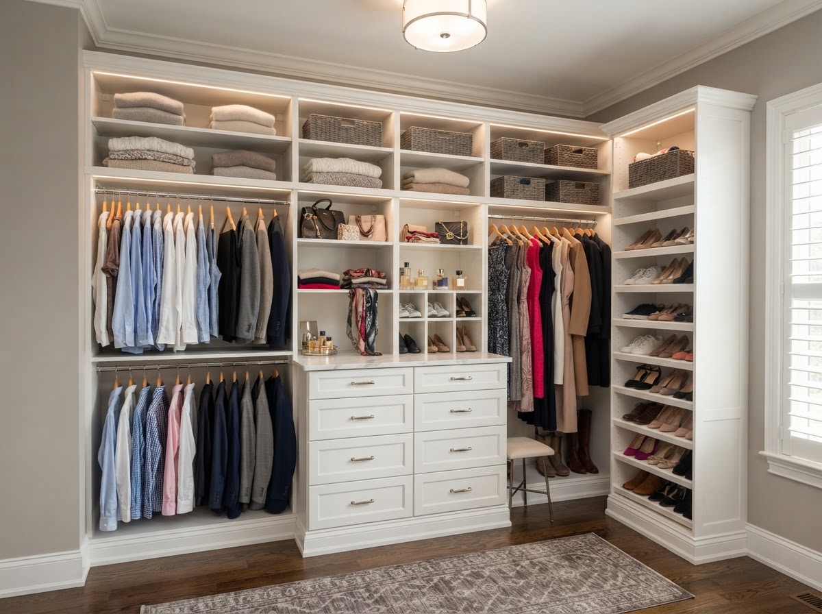 Custom Built-in Master Closet System