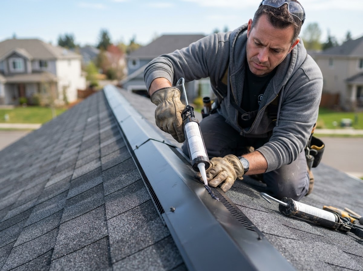Precision ridge vent and flashing installation