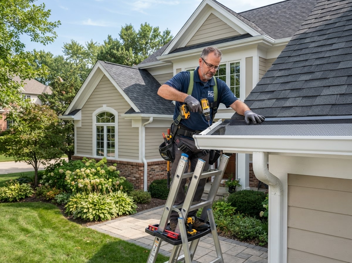 Seamless gutter installation