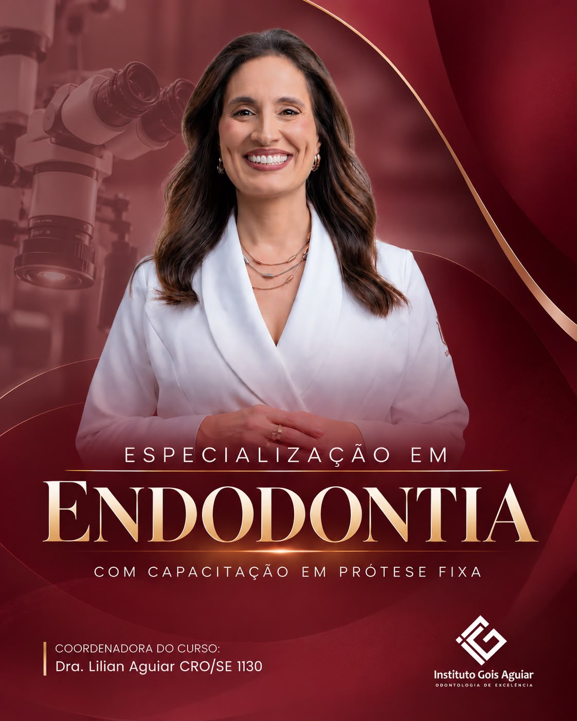 Arte oficial da Especialização em Endodontia com Capacitação em Prótese Fixa — Instituto Gois Aguiar