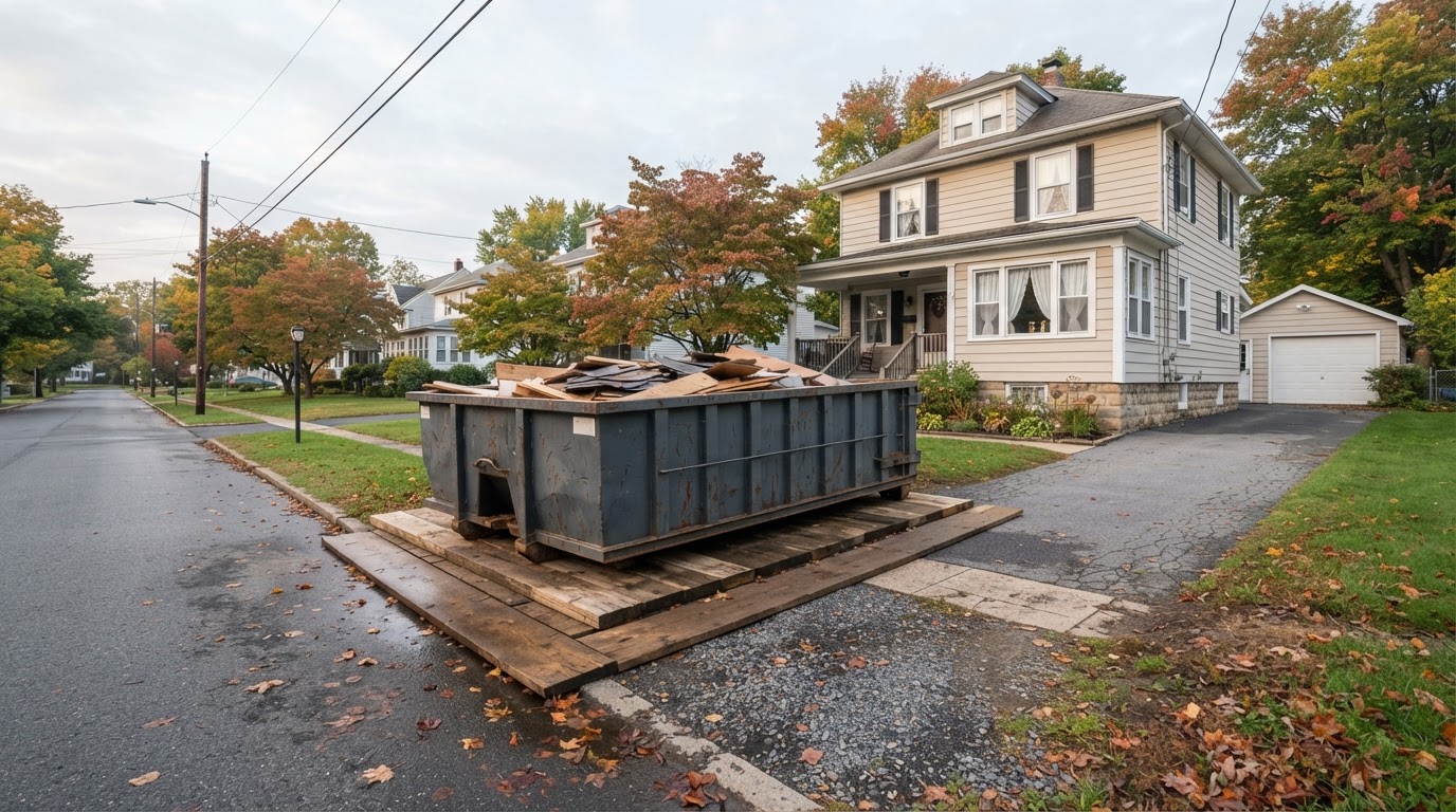 Garage and estate cleanout with a dumpster rental in Warren, PA