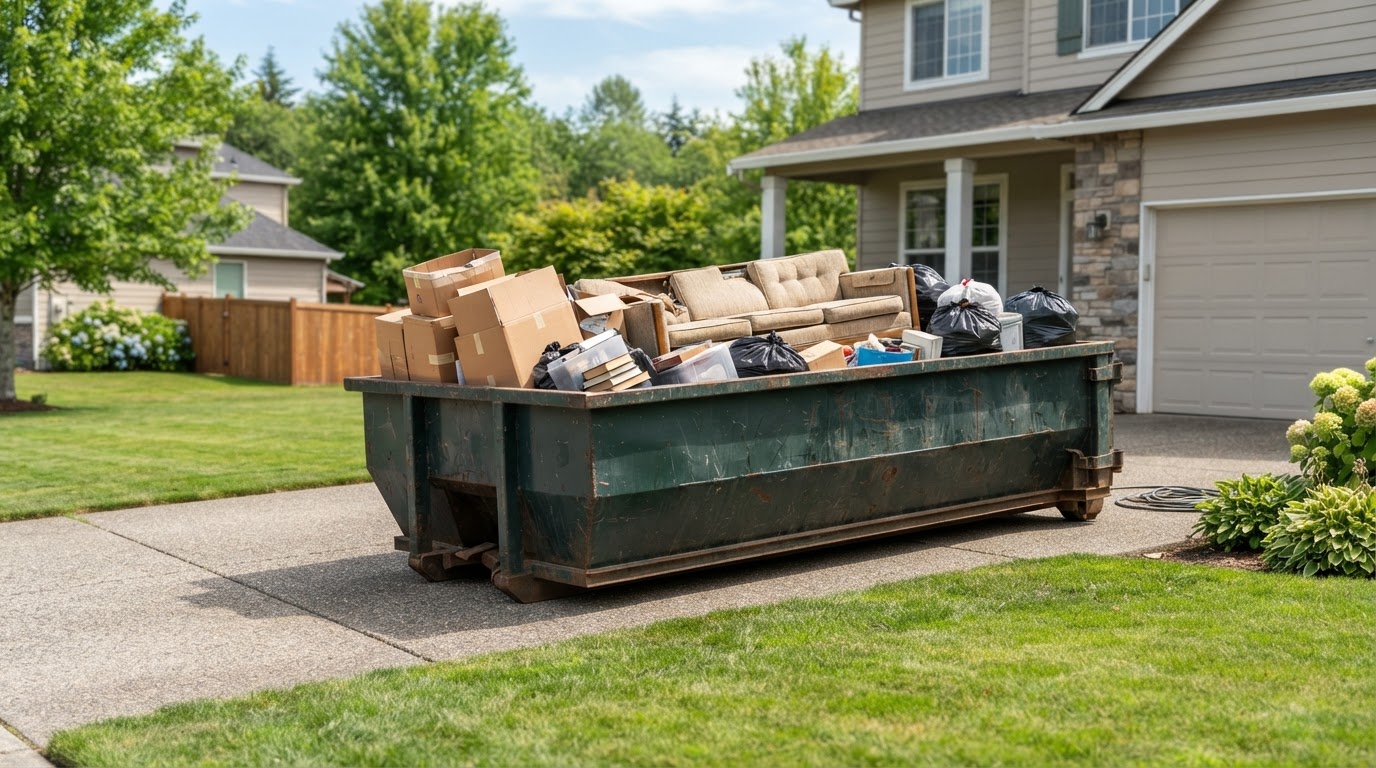 10 yard dumpster with light cleanout debris in Warren, PA