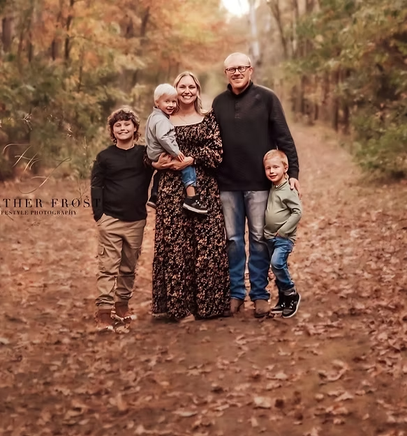Owner Jordan Backhaus with his family