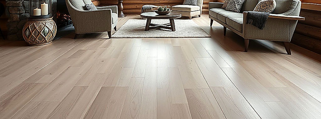 Light wood-look plank flooring in a living room