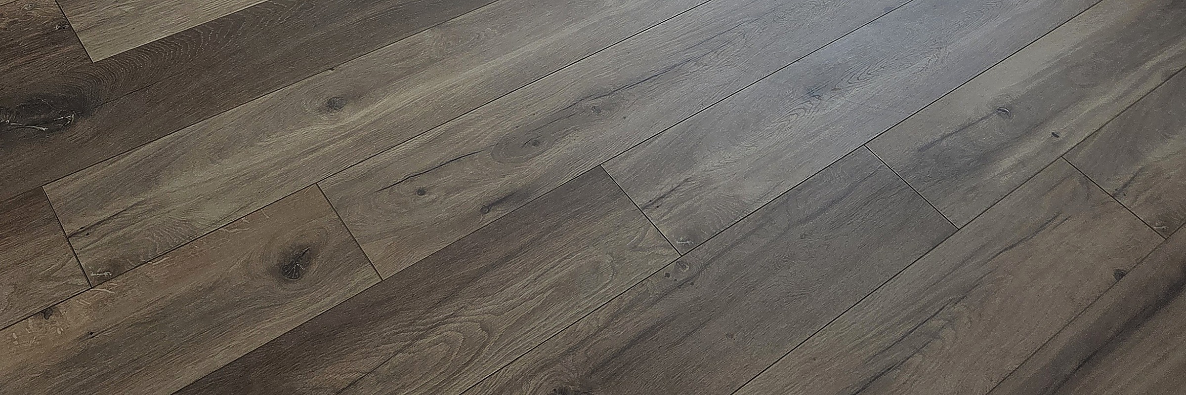 Close-up of wood-look plank flooring