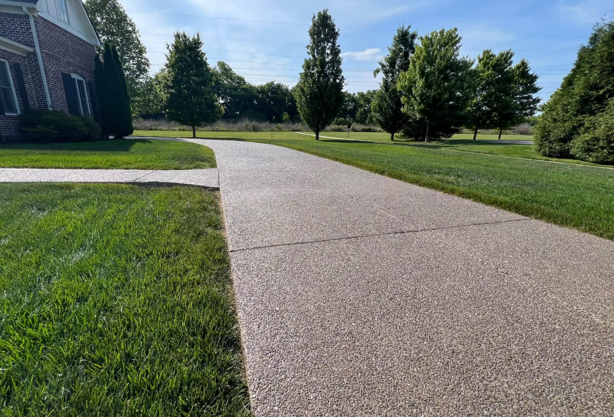 Exposed Aggregate Front Walkway Pressure Washing