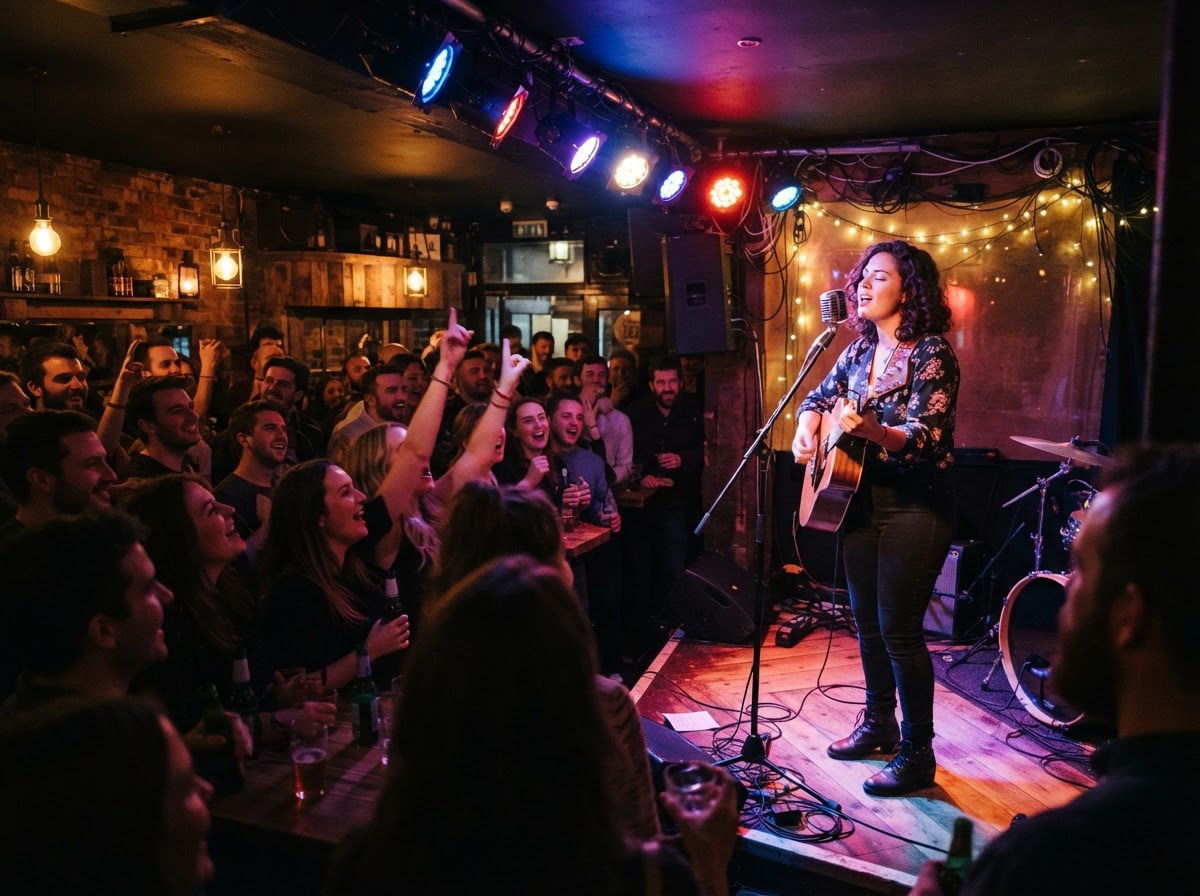 Live music performance at an intimate local venue