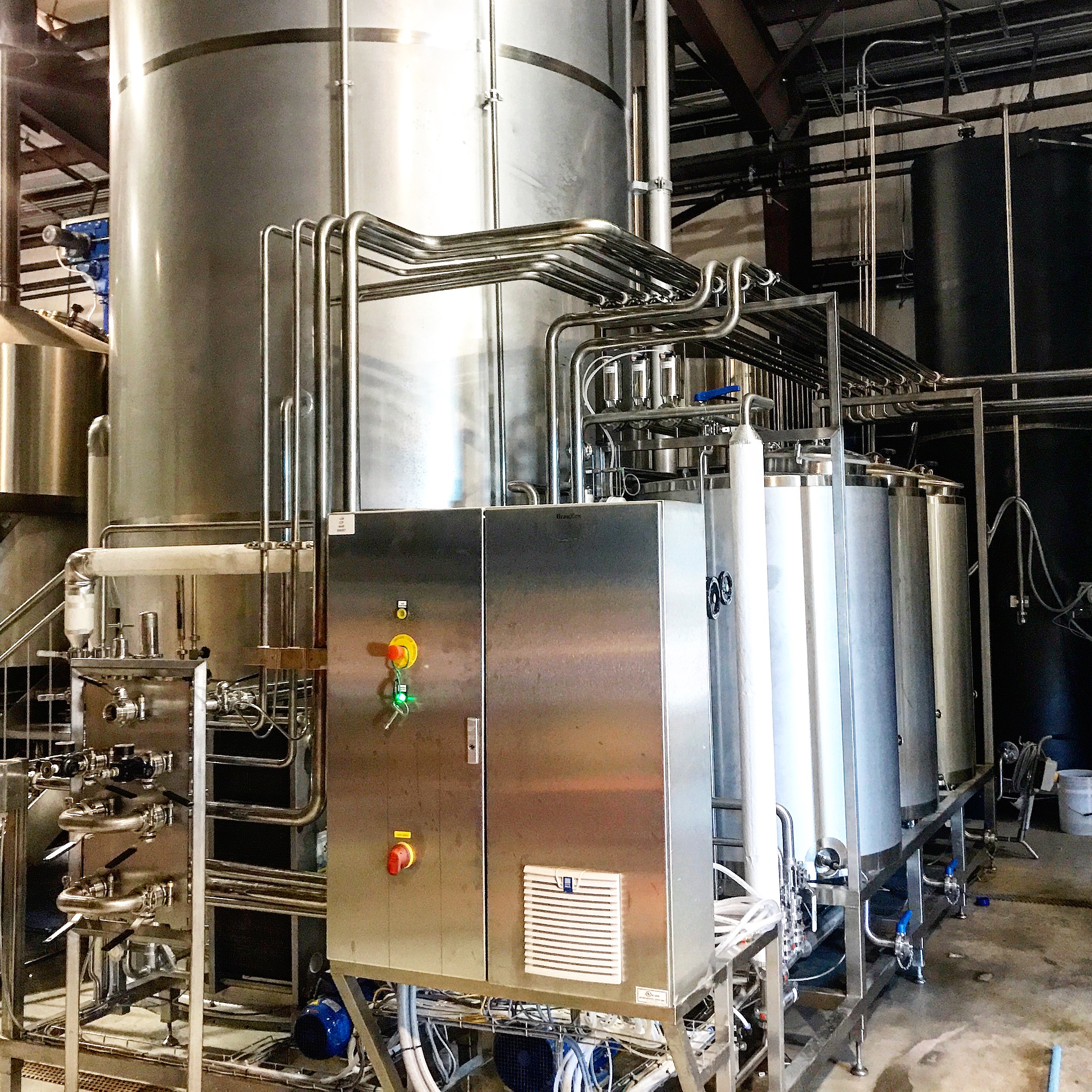 Sanitary stainless brewhouse and automation skid fabricated by Tahoe Precision Welding