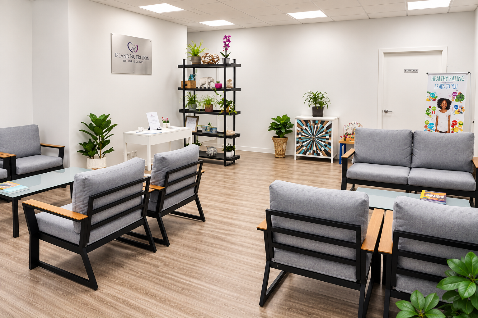 Atlantic Podiatry and Island Nutrition wellness clinic reception and waiting area